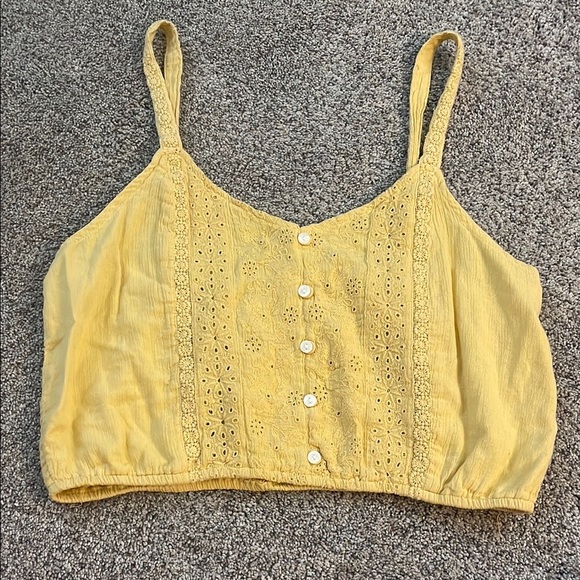American eagle crop yellow crop top m - Picture 1 of 4